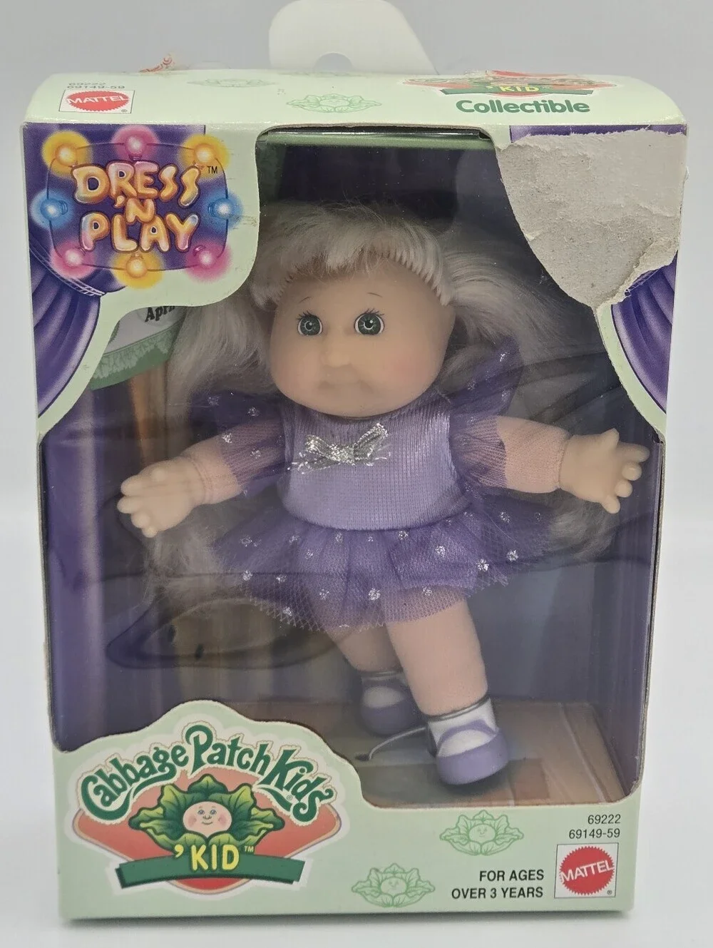 Vintage 1998 Mattel Cabbage Patch Kids 4.5” Baby Doll Ali Emma DOB April 16